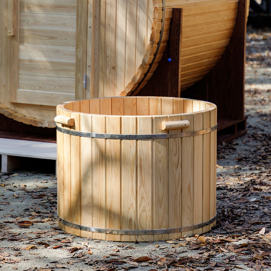 ヒノキ水風呂 木製樽風呂 1〜2人用 約500L ひのき 水風呂900 | TOHOWOOD