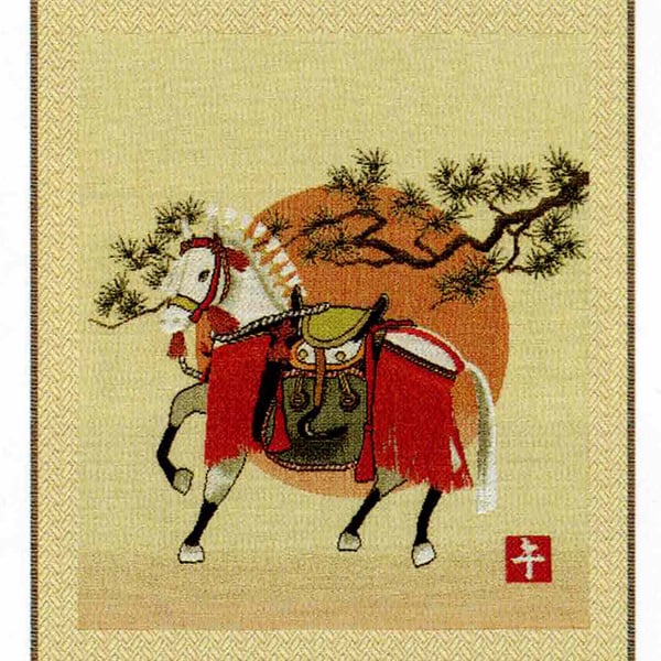 新唐錦織カレンダー「飾り馬」(CF22) | 川島織物 京都 西陣織カレンダー