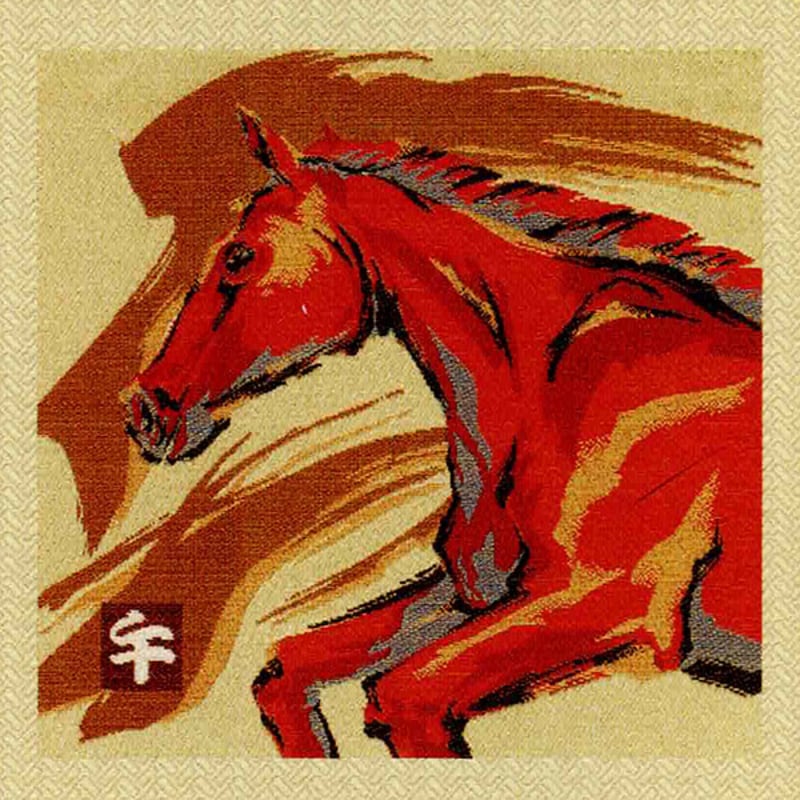 唐錦織カレンダー「駿馬」(CF62) | 川島織物 京都 西陣織カレンダー