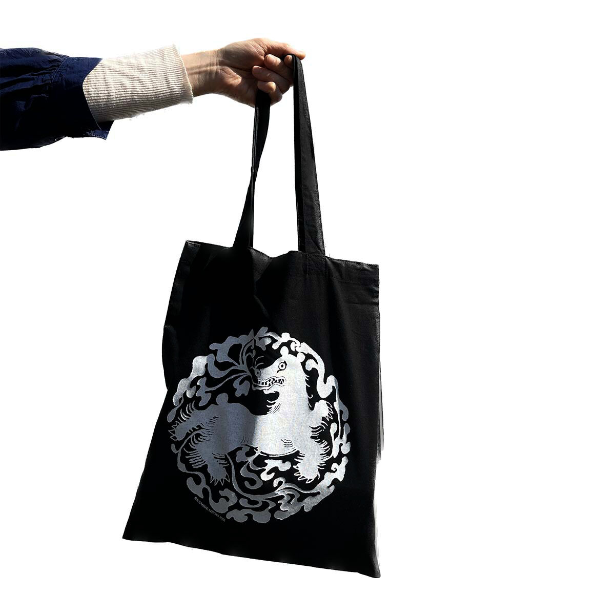 蛮絵熊 エコバッグ（黒） | 上出瓷藝（かみでしげい）ストア