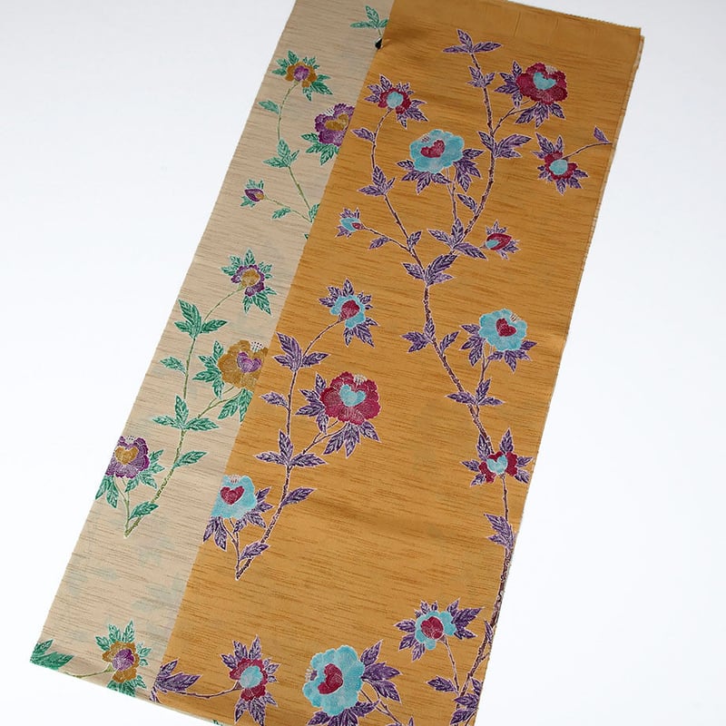 帯揚げ 横紬ガルーダ更紗摺型友禅 | さいしき 和小物 あおきオンライン