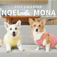【予約販売】 ノエル&モナ コーギー 犬 2026年 壁掛け カレンダー KA26333