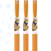 【予約販売】 ゴールデンレトリバー犬＆保護猫 ぺろりんず！ 黒色 ボールペン 3本セット BA139NN