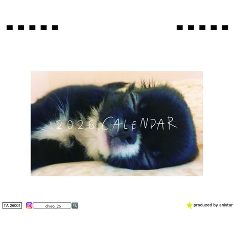 【予約販売】 BABY UNI チワワ 犬 2026年 卓上全面 カレンダー TA26019