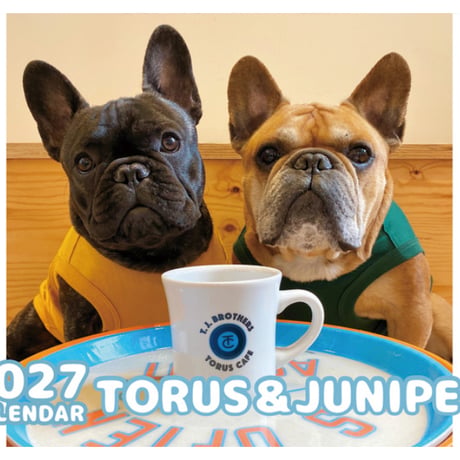 【予約販売】 トーラスとジュニパー フレンチブルドッグ 犬 2027年 壁掛け カレンダー KK27034