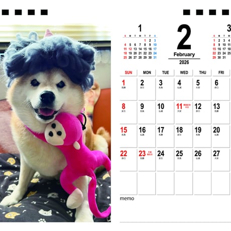 【予約販売】 柴犬のハナ 2026年 卓上カレンダー TA26245
