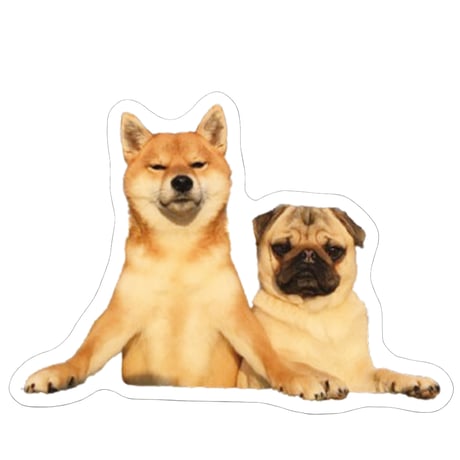 【予約販売】 ラル＆アキ パグ 柴犬 ステッカー 3枚セット SU002NN