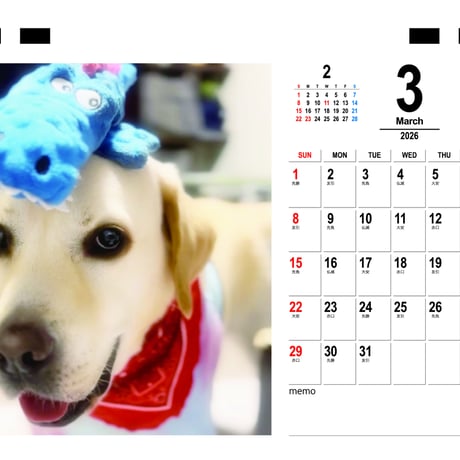 【予約販売】 TONY ラブラドールレトリバー 犬 2026年 卓上カレンダー TC26240