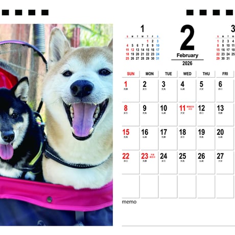 【予約販売】 こた兄さん 柴犬 2026年 卓上カレンダー TA26218