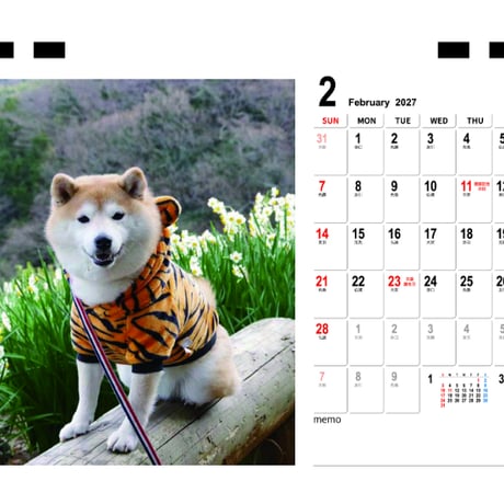 【予約販売】 柴犬 小雨 2027年 卓上 カレンダー TC27015