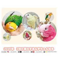 【予約販売】 2羽と暮らすあんずちゃんねる インコ 2026年 卓上 カレンダー TC26342