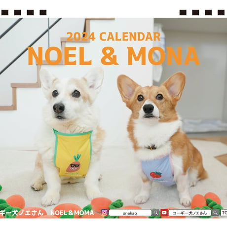 【予約販売】 コーギー犬 ノエル＆モナ 2024年 卓上 カレンダー TC24297