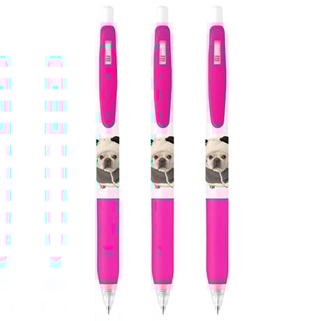 【予約販売】 フレンチブルドッグ犬のポルコ 黒色 ボールペン 3本セット BA197NN