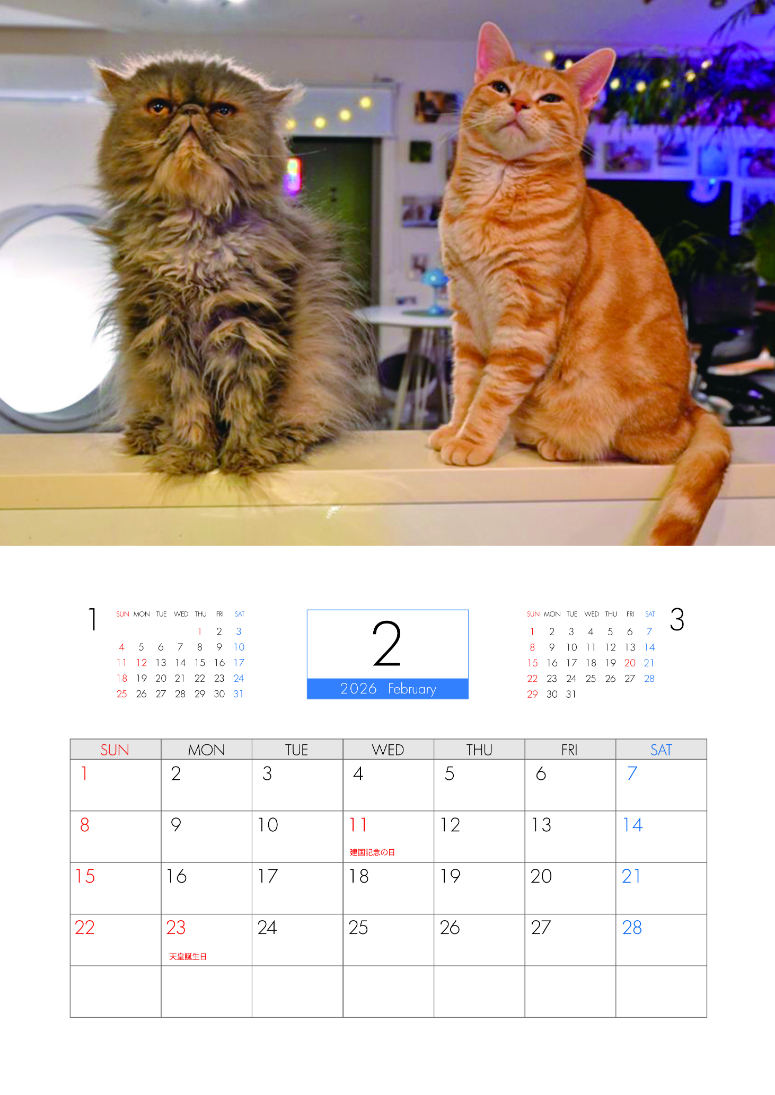 予約販売】 吾輩は猫ニートである。 2026年 壁掛け カレンダー KA26347