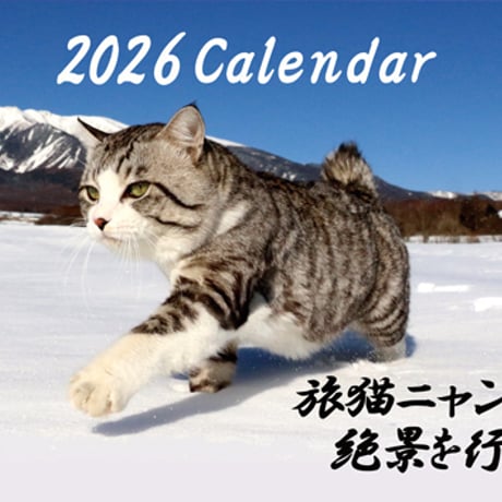 【予約販売】 旅猫 ニャン吉 2026年 壁掛けカレンダー KK26096