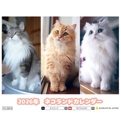【予約販売】 ネコランド 猫 2026年 卓上 カレンダー TC26074