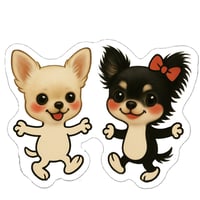 【予約販売】 チワワのUNI＆EBI 犬 ステッカー 3枚セット SU007NN