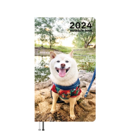 【予約販売】 柴犬 白柴のごん太 2024年 ポケットサイズ スケジュール帳 PO24045