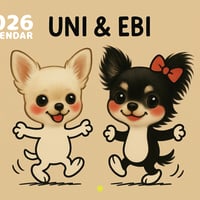 【予約販売】 チワワのUNI＆EBI 犬 2026年 壁掛けカレンダー KK26117