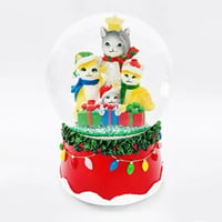スノーグローブ カラフルキャット オルゴール付