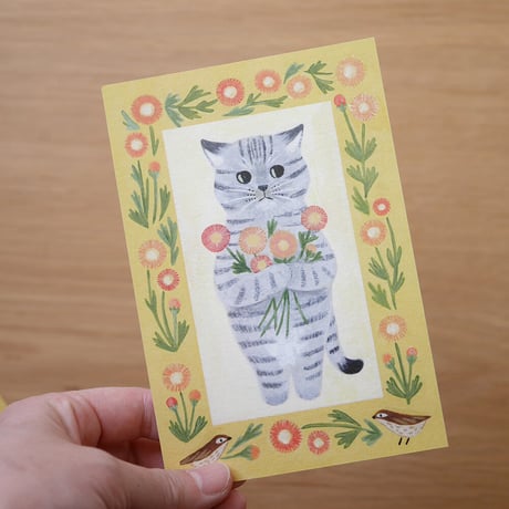 ワイヤークラフト♡猫とお花のwelcome看板タペストリー＊鯖トラさん＊ サバトラ猫 | STORES
