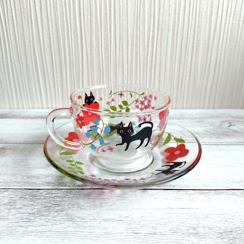 NEKOにゃ〜ご 耐熱カップ＆ソーサー | 猫雑貨専門店 猫の手さき