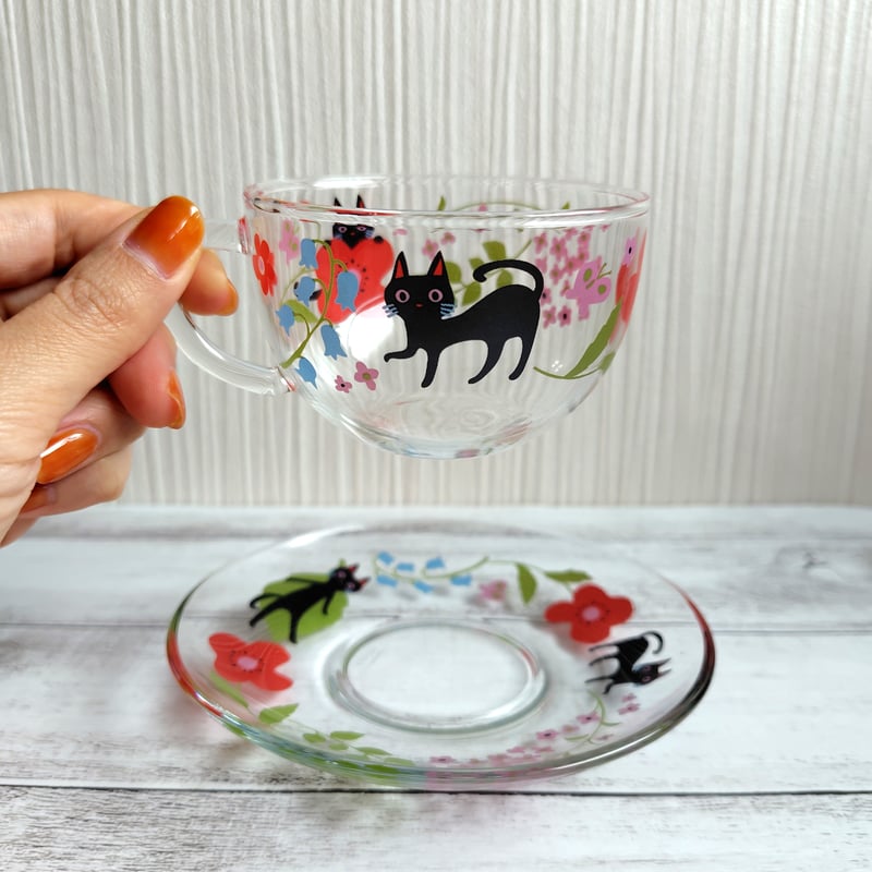 NEKOにゃ〜ご 耐熱カップ＆ソーサー | 猫雑貨専門店 猫の手さき
