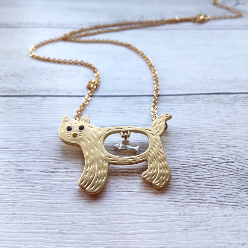 おなかにさかなネックレス | 猫雑貨専門店 猫の手さき