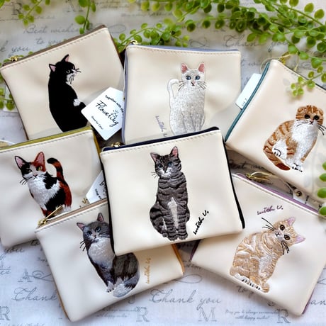 め*。様 【猫刺繍】三徳袋　ポテチくう猫 猫刺繍 | STORES