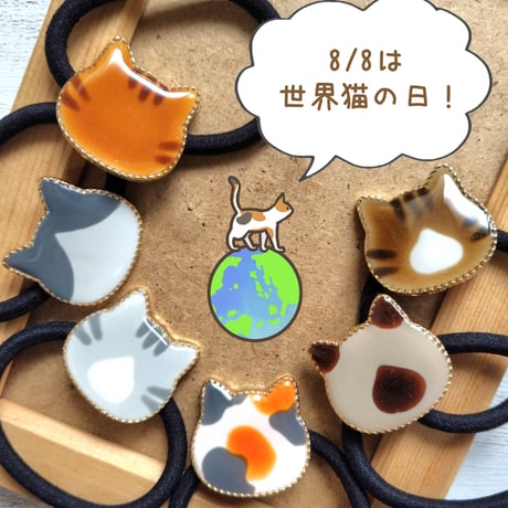 NO.91❤猫❤スイーツ❤レジンヘアゴム NO.91❤猫❤スイーツ❤レジンヘアゴム