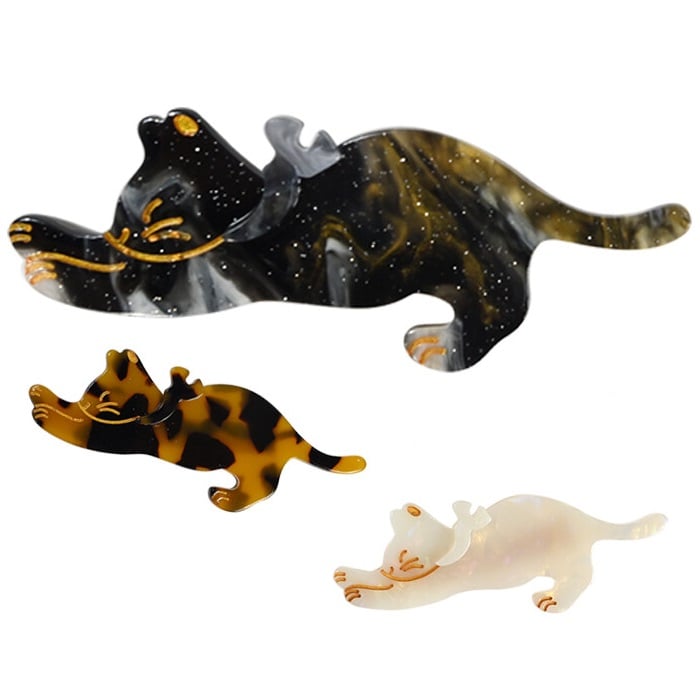 №172】ぐでねこちゃん・じゃれねこちゃんレジンパーツさばとら×紫陽花