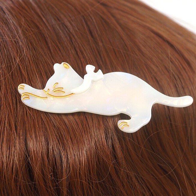 くつろぎ猫 ヘアクリップ | 猫雑貨専門店 猫の手さき