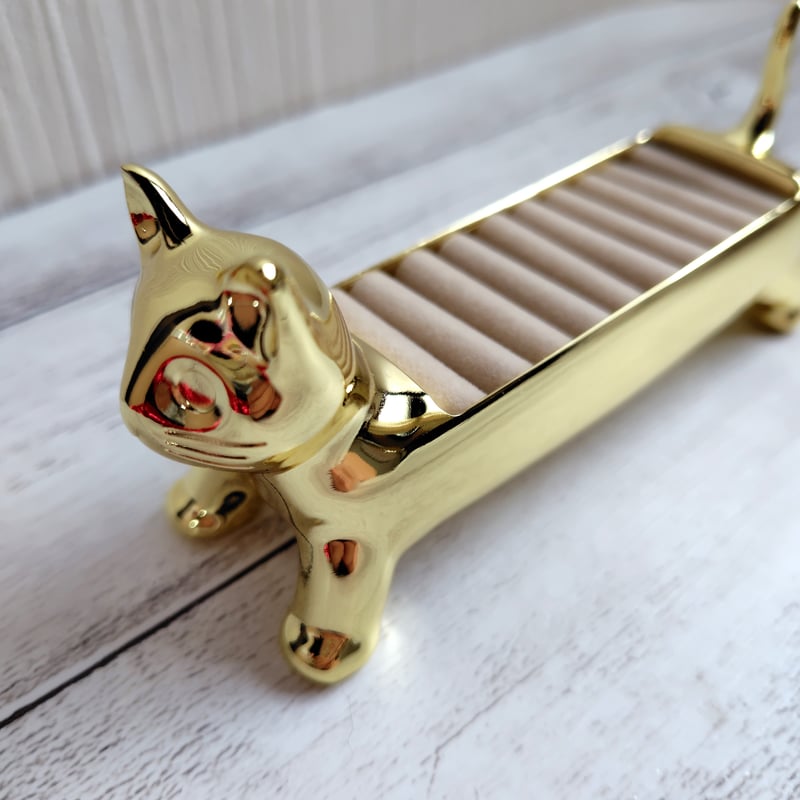 アリ キャットリングホルダー ゴールド | 猫雑貨専門店 猫の手さき