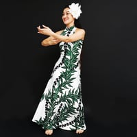 フラドレス ククイ＆Tリーフ柄 マスタード | I MUA