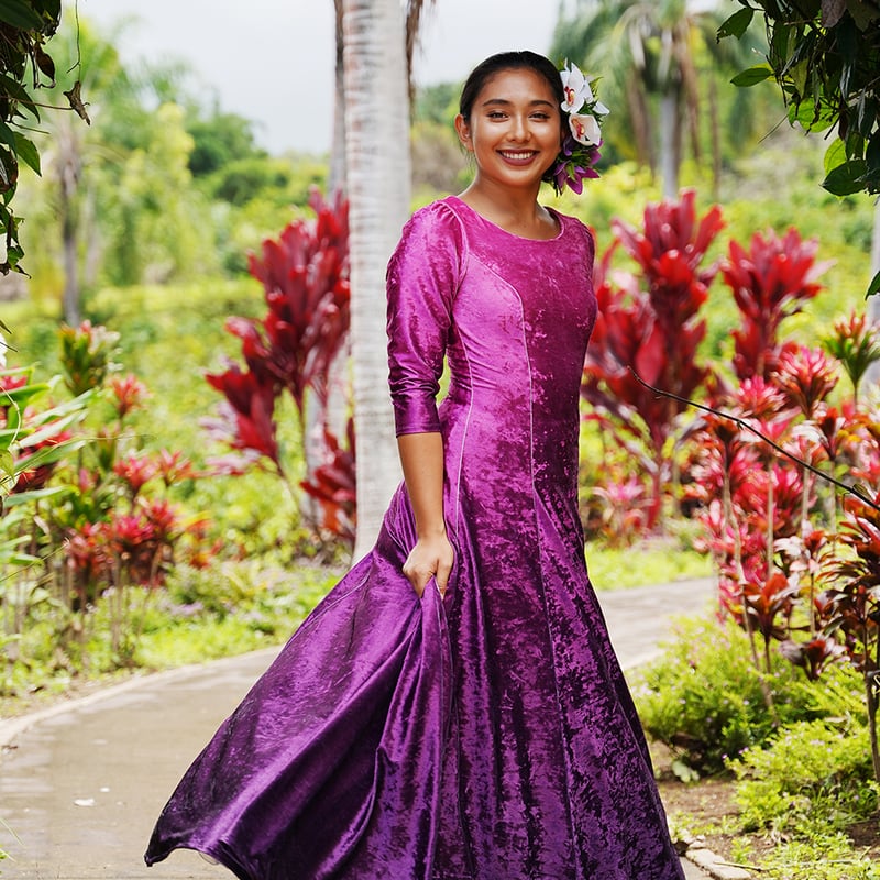 美品 フラダンス用衣装】パープル×ピンク ALOHA STANDARDS ③美品