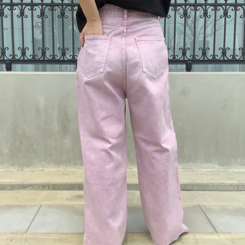 YENN】HIGH RISE TUCK WIDE PANTS / PINK | Radian