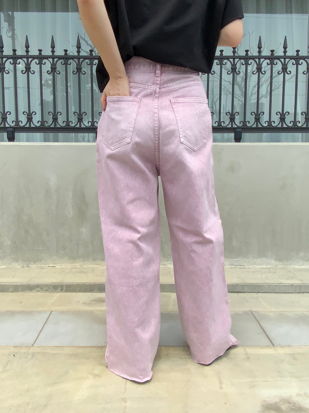 YENN】HIGH RISE TUCK WIDE PANTS / PINK | Radian