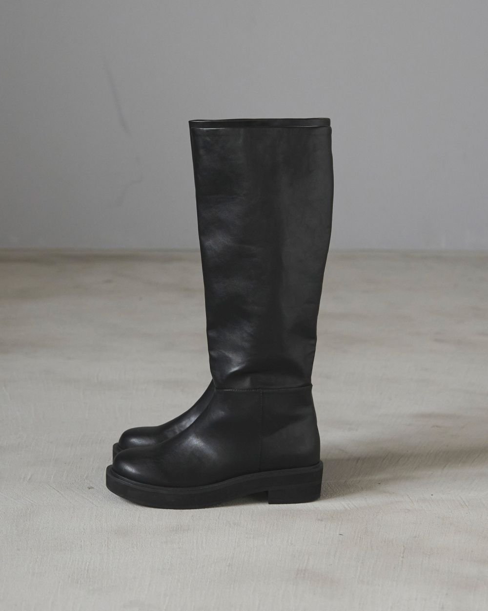 anuke Ecoleather Long Boots サイズ37 ànuke Ecoleather Long Boots エコレザーロングブーツ Black | planet3rd