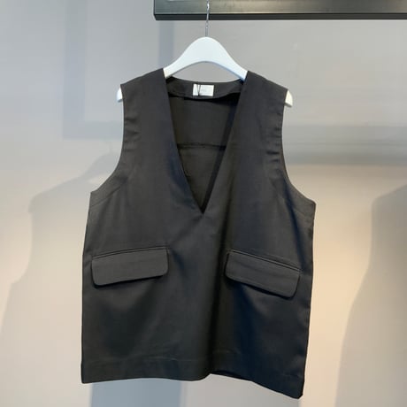 【siro】Linen like twill backslit vest