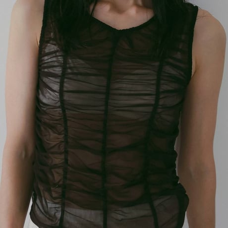 【anuke】Tulle Gather Tanktop