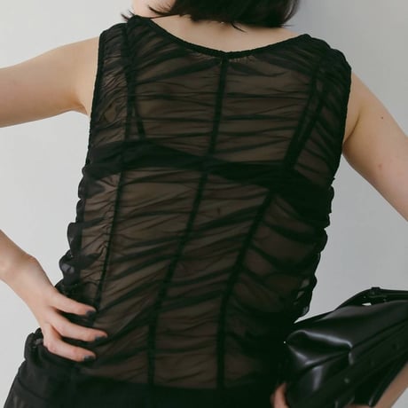 【anuke】Tulle Gather Tanktop