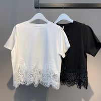 【Dignite collier】裾レースTシャツ