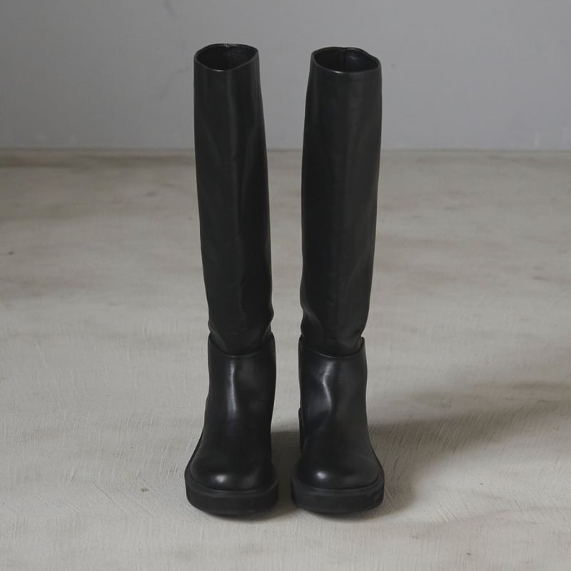 anuke Ecoleather Long Boots サイズ37 ànuke Ecoleather Long Boots エコレザーロングブーツ Black | planet3rd