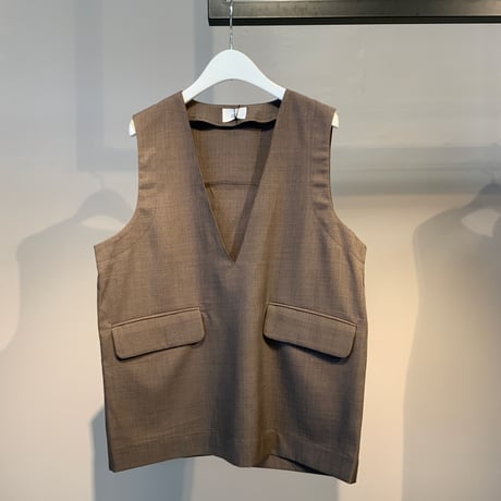 【siro】Linen like twill backslit vest