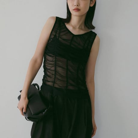 【anuke】Tulle Gather Tanktop
