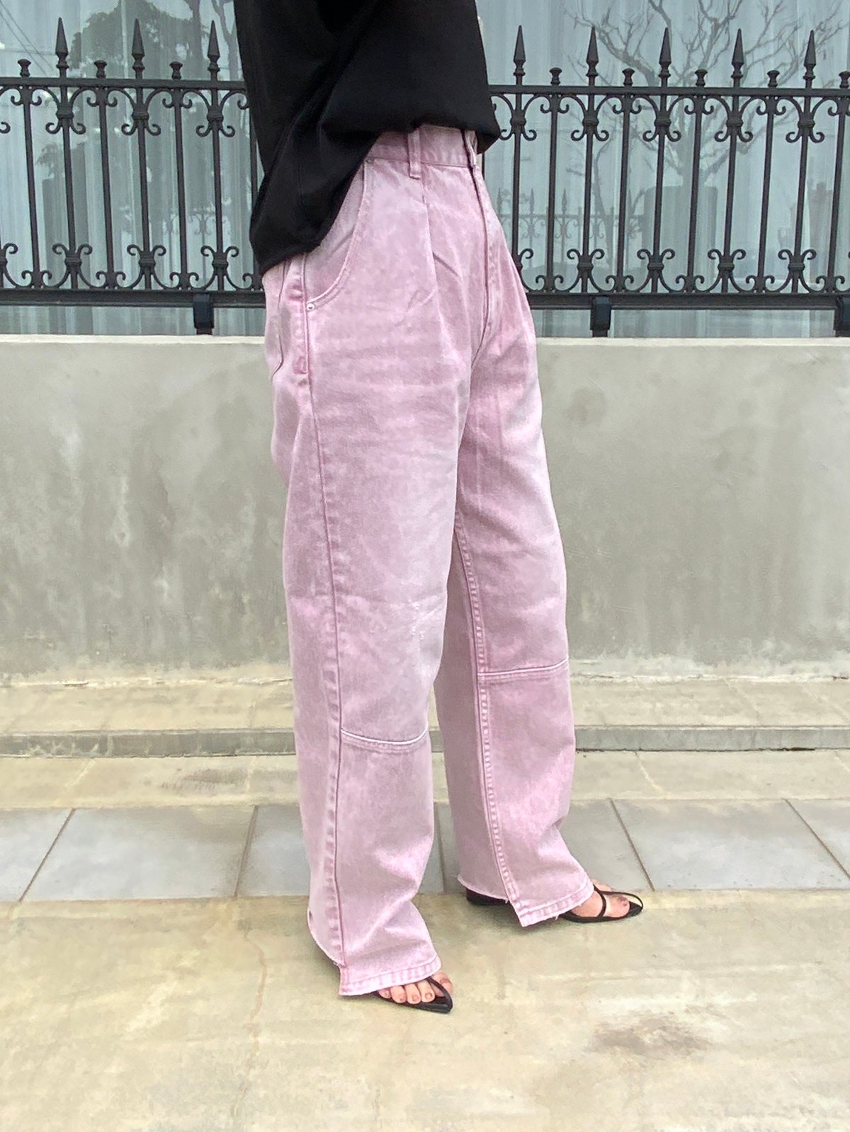 【YENN イエン】HIGH RISE TUCK WIDE ピンク ３６ YENN イエン】HIGH RISE TUCK WIDE ピンク 36 YENN（イェン