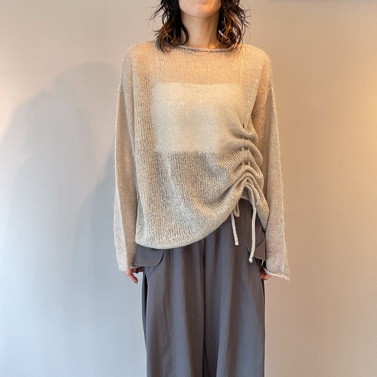 SUGAR ROSE】シャーリングデザインモヘアニット | Radiant MUSE 本店