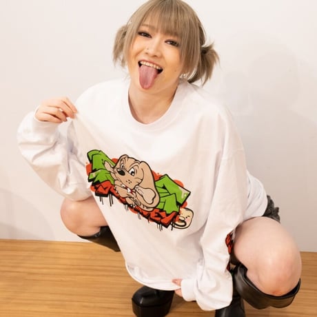 GALFY×裏社会ジャーニー　長袖Ｔシャツ　ホワイト