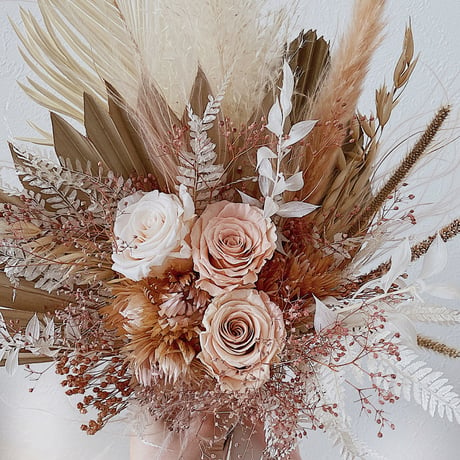 bouquet -dried pink palm-