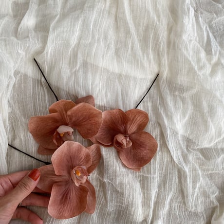hair accessory -胡蝶蘭 terracotta pink-